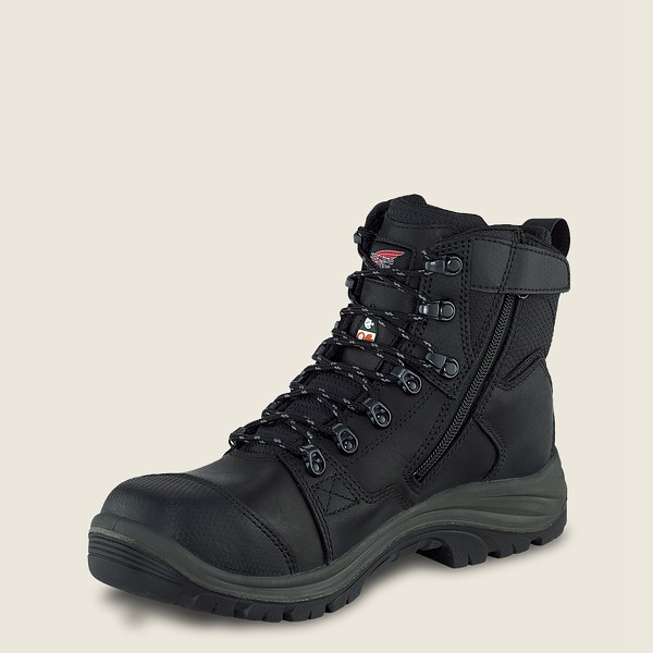 Red Wing Mens Trades - 6-inch Side-zip Waterproof Csa Toe - Safety Boots Black - 6842XAUWY